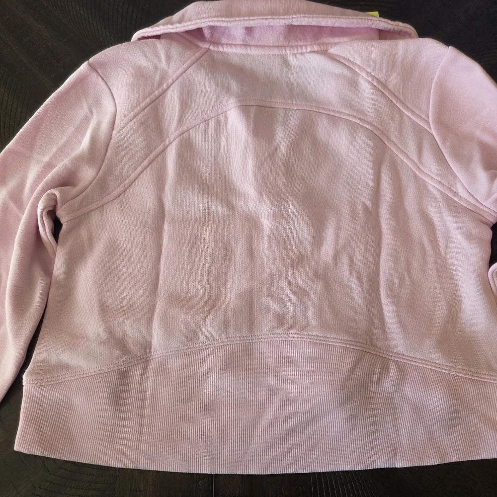Girls' Medium (8) Pink 1/2 Zip Cotton Fleece Sweatshirt Pullover Thumb Hole New